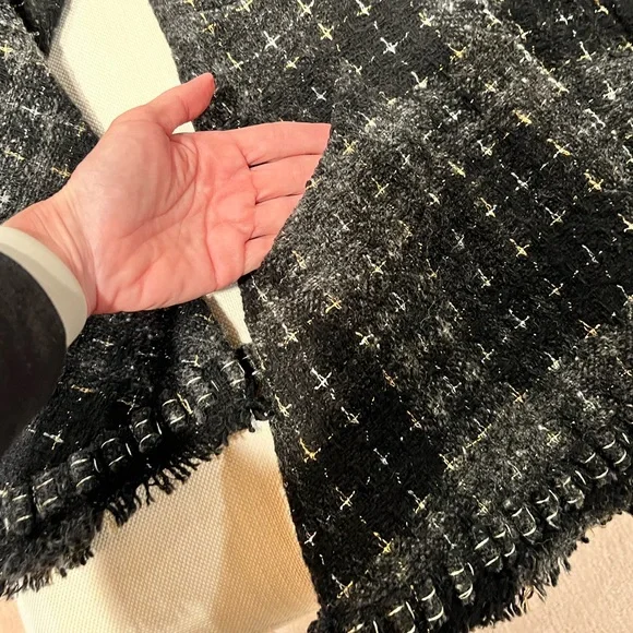 ChanelBlack Charcoal and Metallic Coat, Size 36 (XS)
